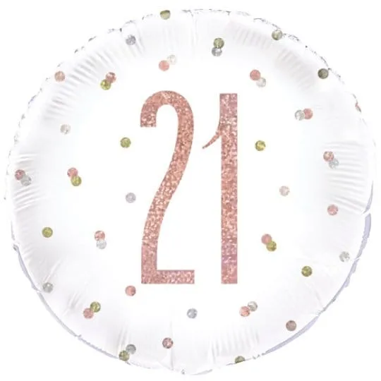 18 Inch 21st Birthday Glitz Rose gold Foil Balloon