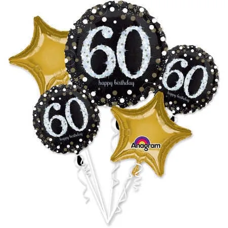 60th Birthday Sparkling Celebration Balloon bouquet