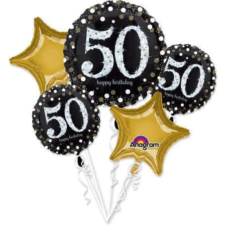 50th Birthday Sparkling Celebration Balloon bouquet