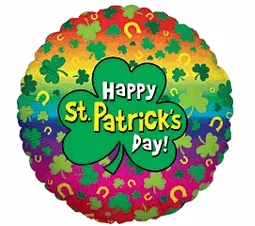 happy St Patricks Day Rainbow and Horseshoe Balloo
