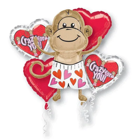 Big Crazy for You Monkey Balloon bouquet