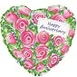 Pink roses happy Anniversary Balloon