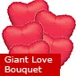 5 Red Hearts - Balloon bouquet Delivery