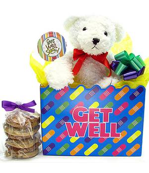 Get Well Teddy Bear Gluten Free Cookie Bouquet (1/2 Dozen)