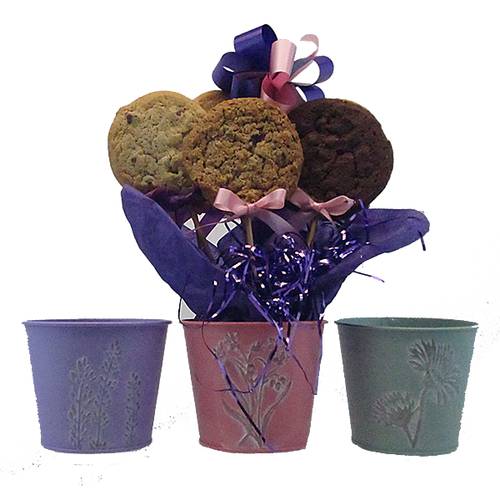 Metal Planter Cookie Bouquet (1/2 Dozen)