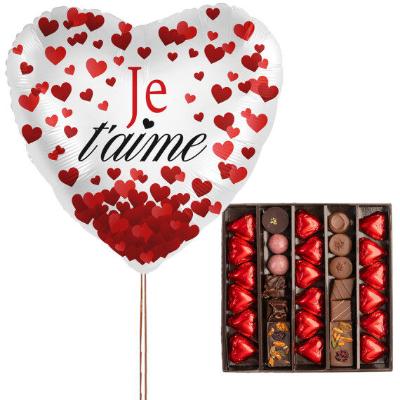 Heart Balloon and Chocolates (22 chocolates)