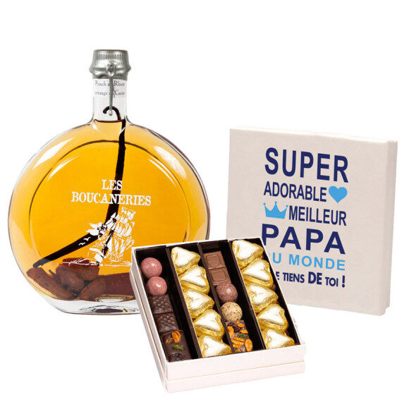 Chocolates and Rum arranged with cocoa (25 Number Of Chocolates)