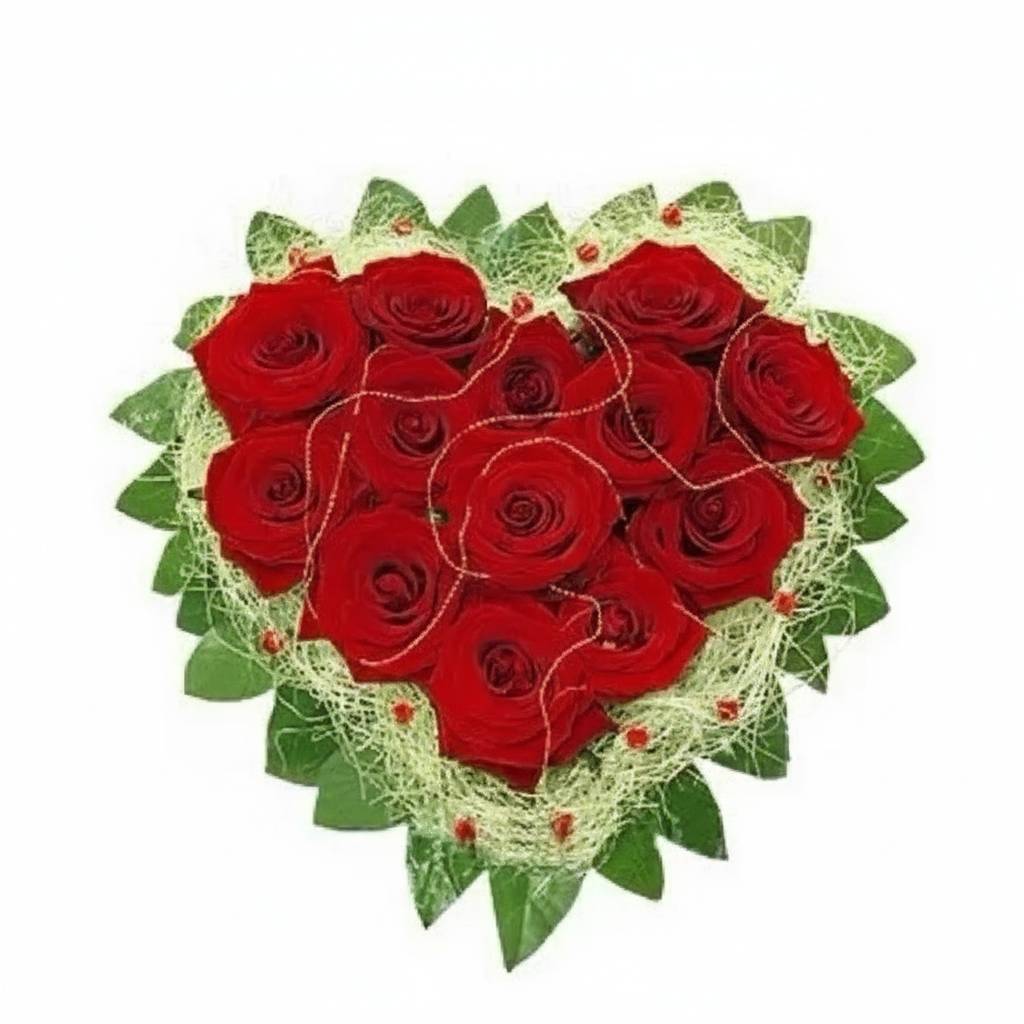 Heart-shaped arrangement Â«For Your HeartÂ», red roses