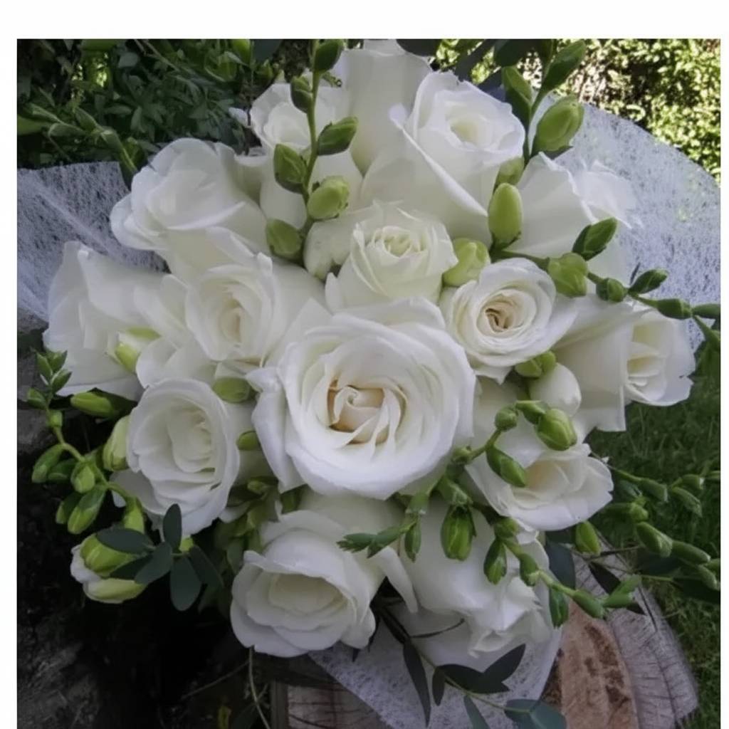 Bouquet of white roses "Unforgettable aroma"