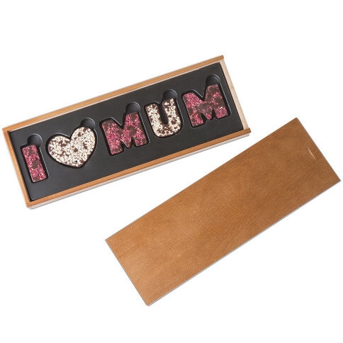 Dark chocolate letters - I love Mum