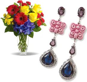 Thun Crystal + Flower Earrings (Classic Composition)