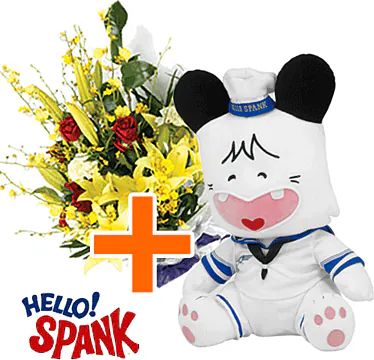 Hello Spank Sailor 30cm + Flowers (Classic Composition)