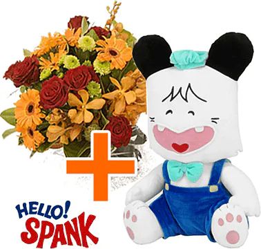 Hello Spank 30cm Painter + Flowers (Classic Composition)