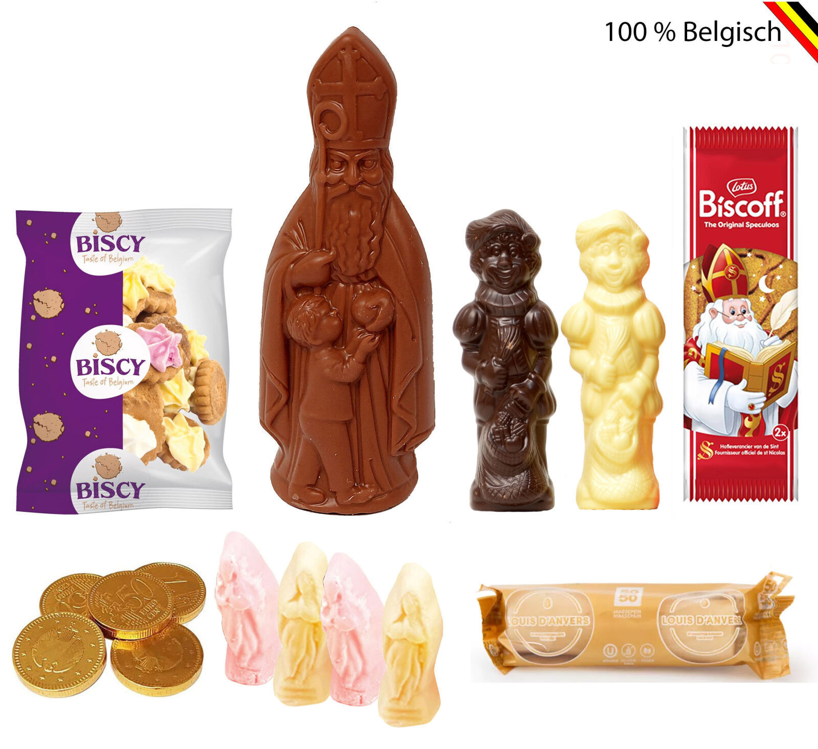 Giant delicious Saint Nicholas package with marzipan