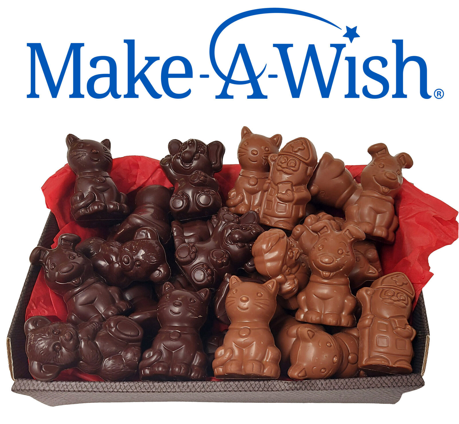 MAW Saint Nicholas Basket 2025 with 40 Callebaut chocolate figures