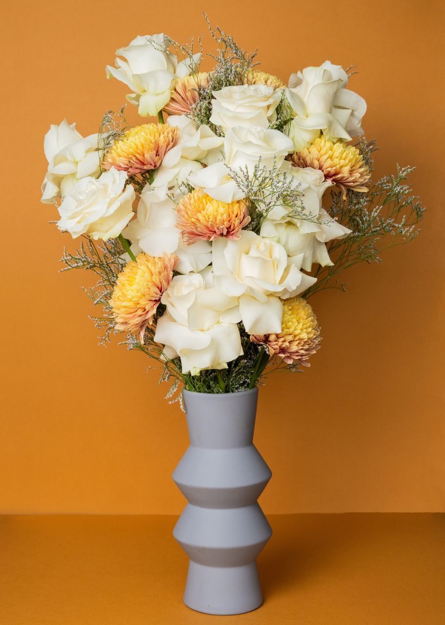 Roses and Chrysanthemums