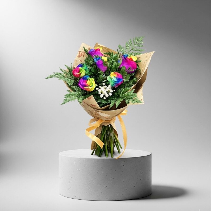 Kiss Multicolor Roses Bouquet (Normal)