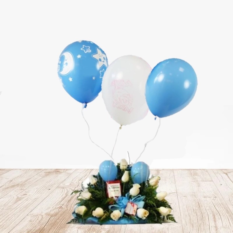 balloons 12 roses Boy