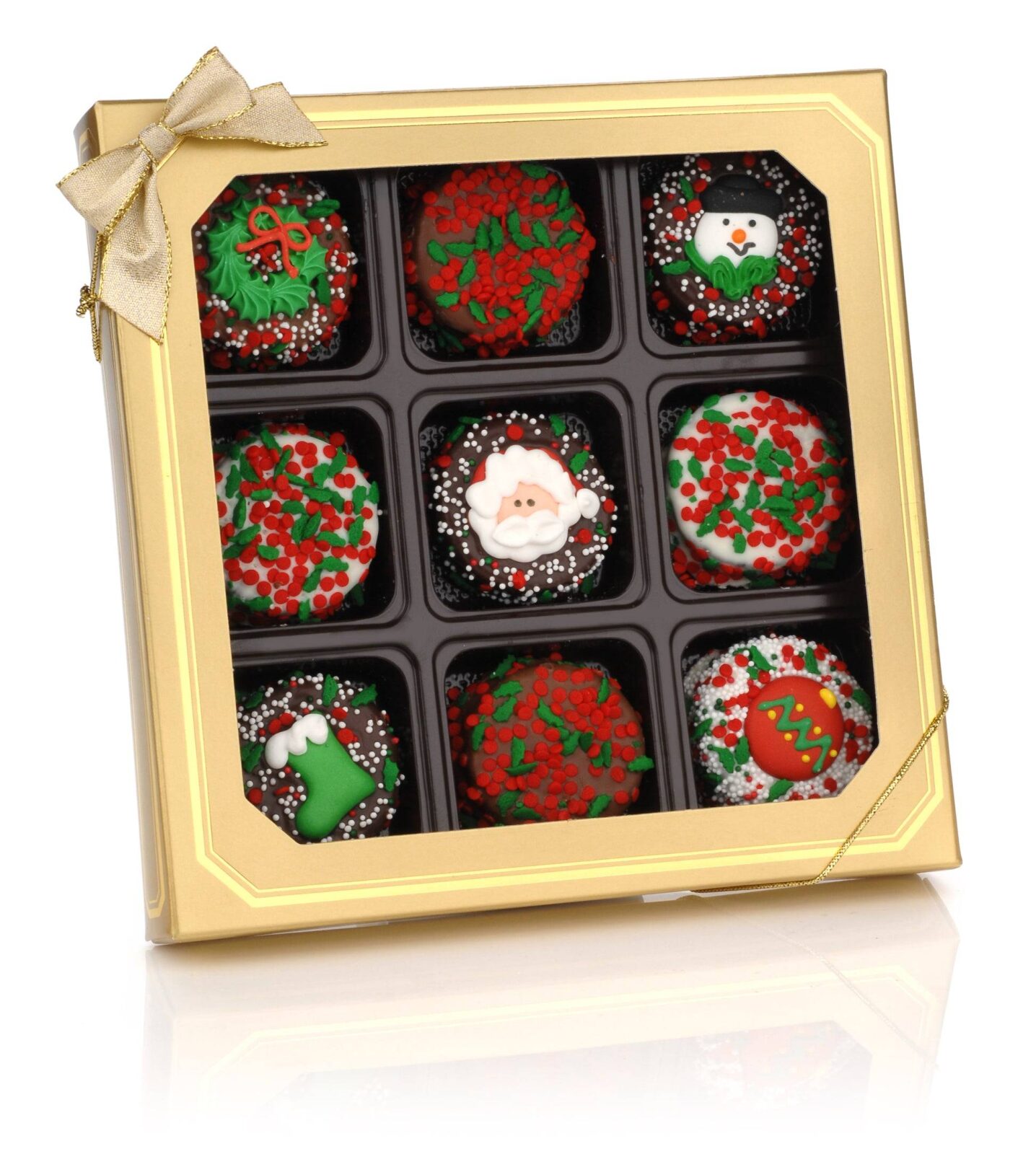 Christmas Gold Box of 9 Sandwich Cookies
