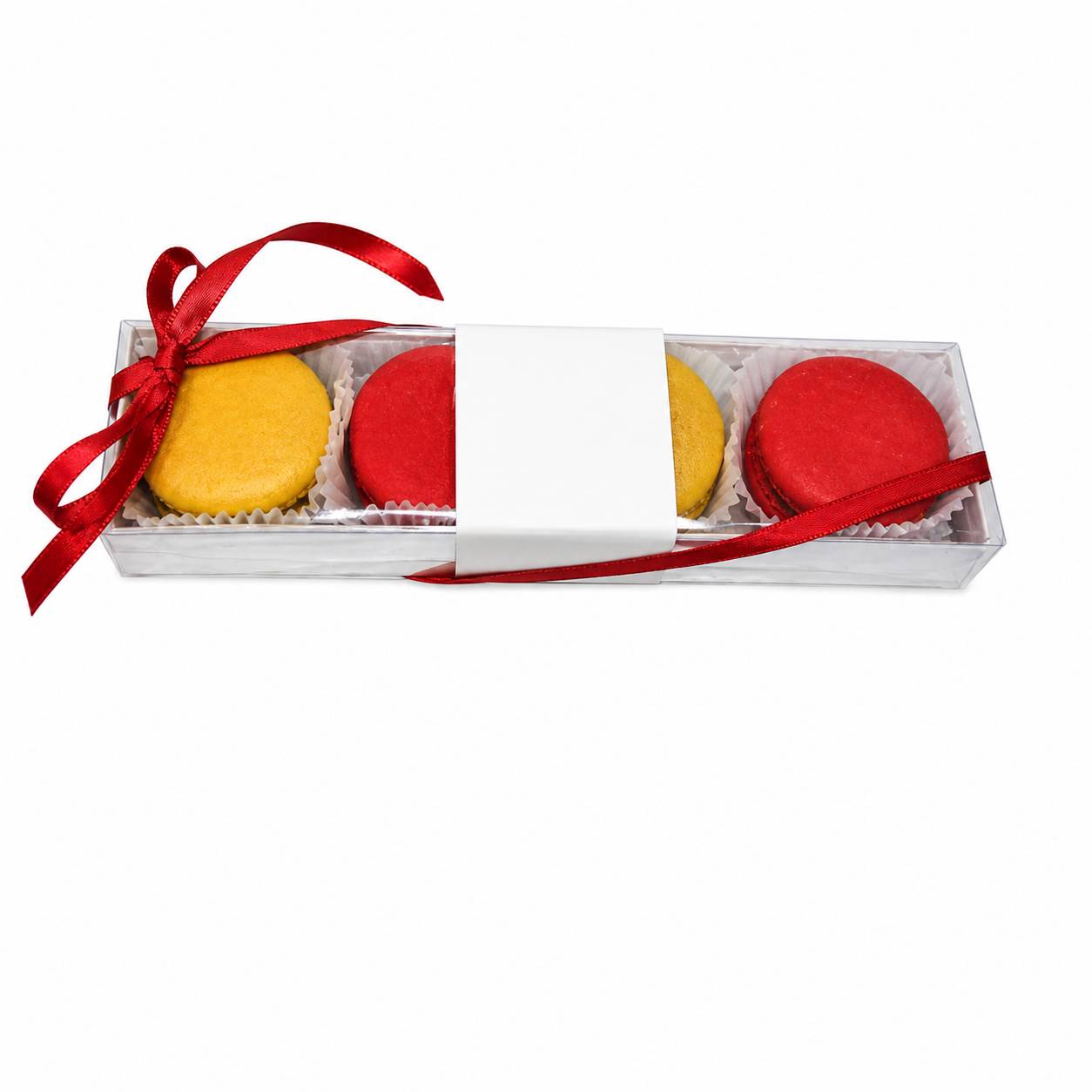 Box of 4 macarons with Branded Custom Sleeve