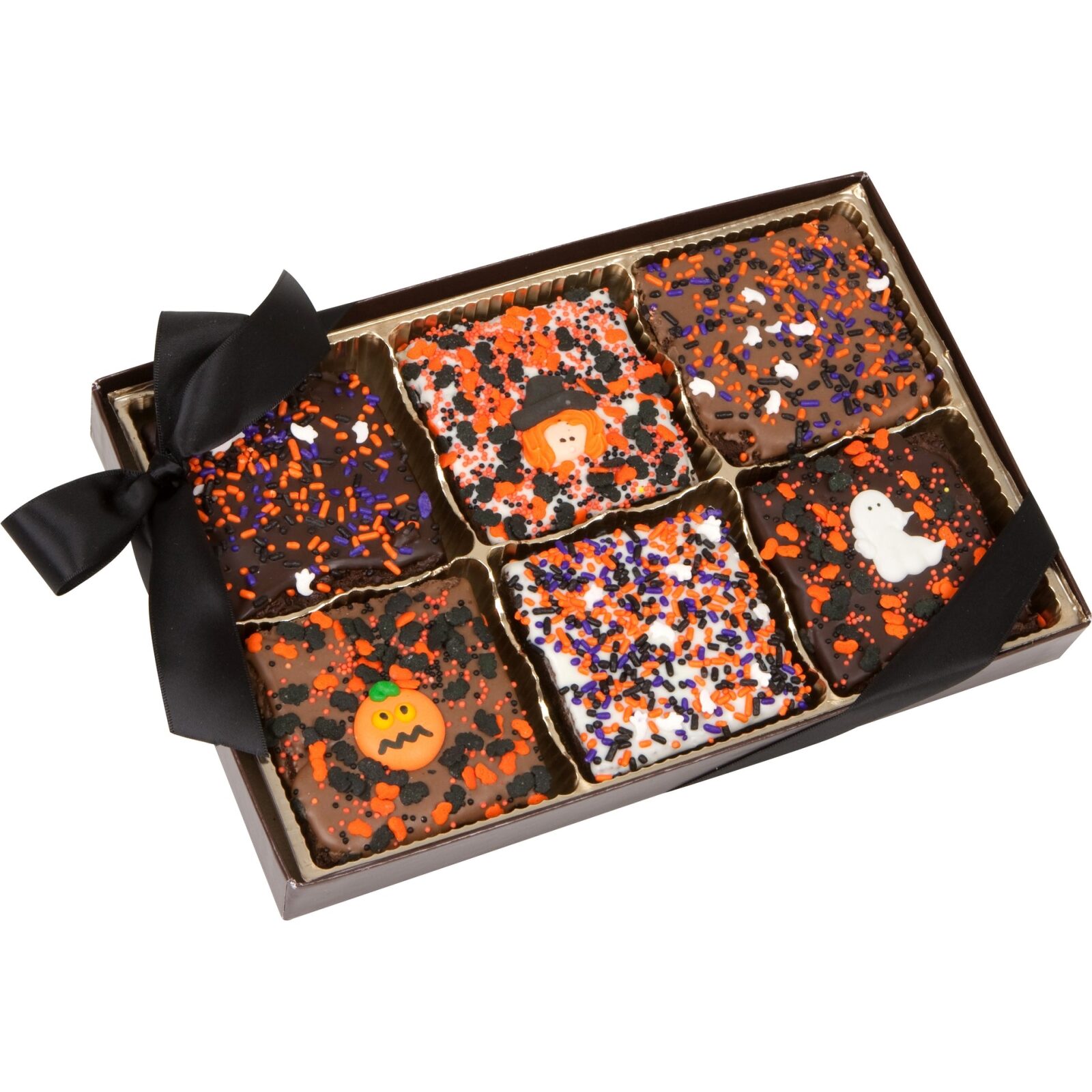 Halloween Triple Chocolate Extra Large Brownies, Gift Boxed Set of 6