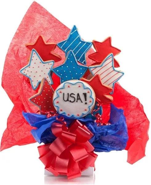 Patriotic Cookie Bouquet (5 Cookie Count)