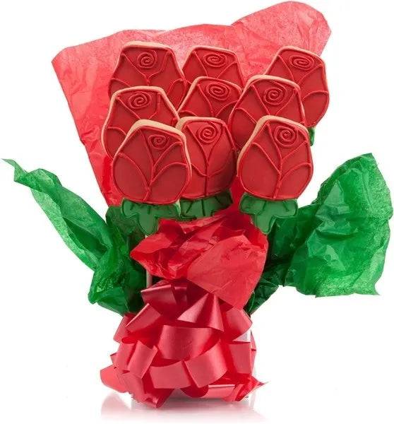 Red Roses Cookie Bouquet (5 Cookie Count)