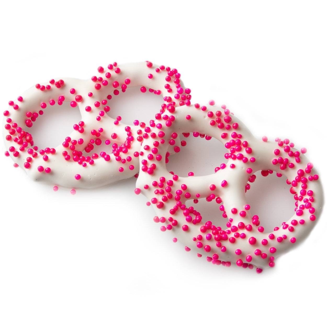 Chocolate Covered Pretzels with Pink Pearls - 96 Count