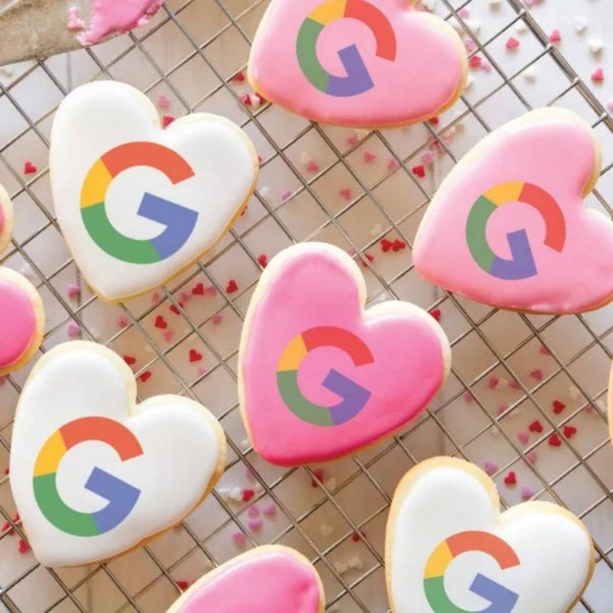 2.5"Printed Iced Sugar Heart Cookie Heart - Single