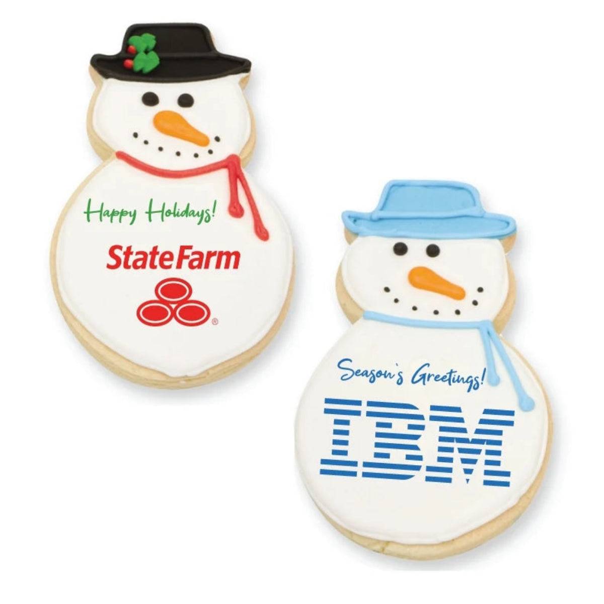 Printed Iced Sugar Snowman Cookie- Single