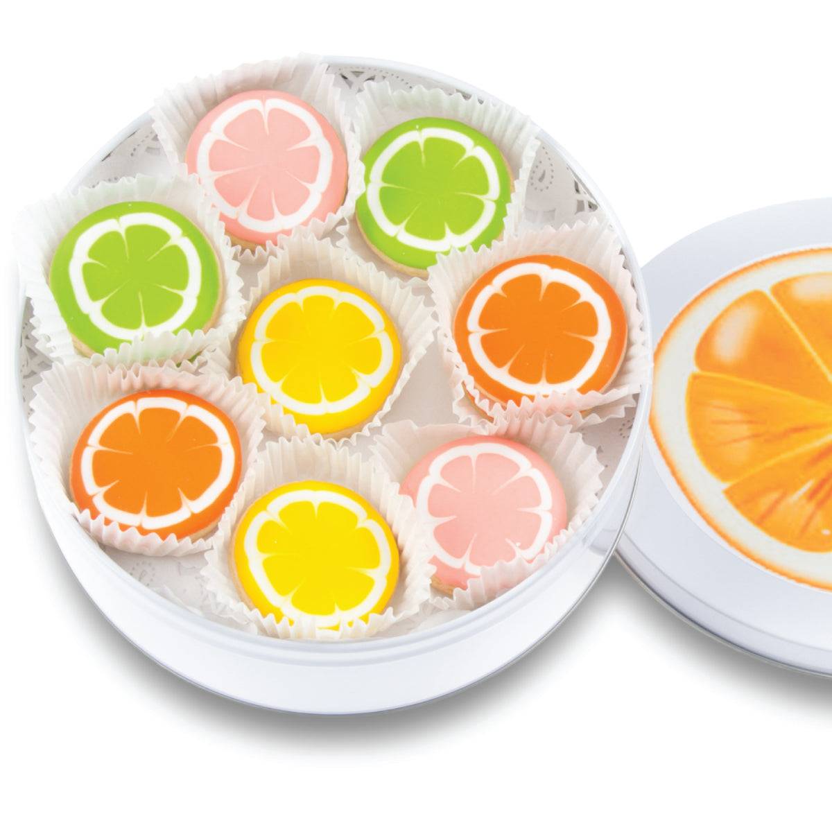 Citrus Mini Iced Sugar Cookies- Tin of 20