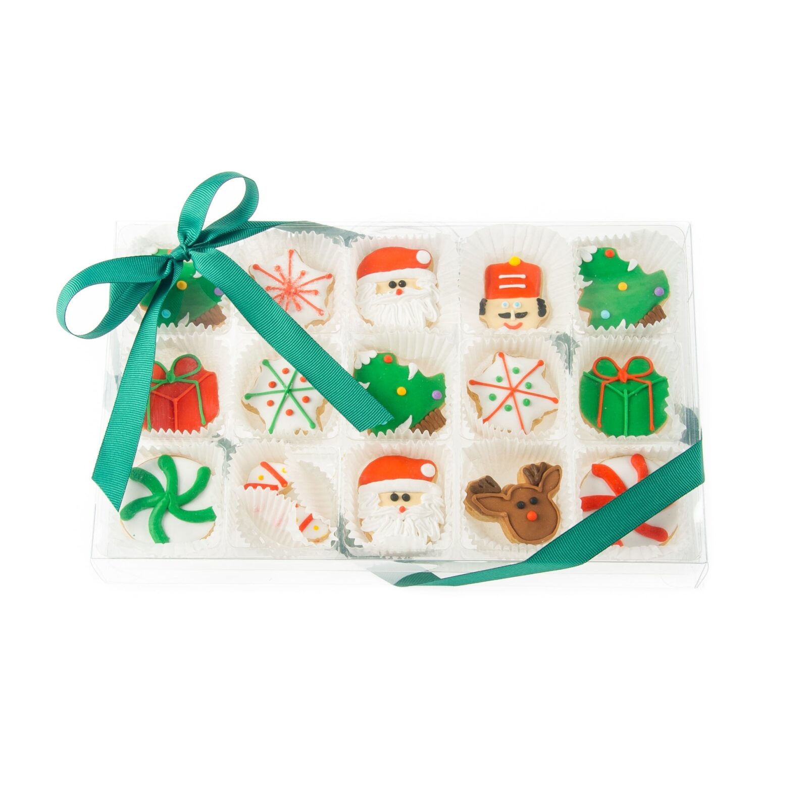 Christmas Celebration Mini Cookie Clear Gift Box- 15 pc