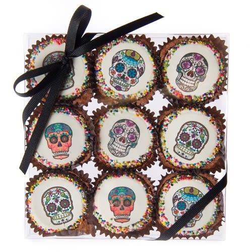 Edible Print (TM) Dia de los Muertos Clear Box of 9 Oreos