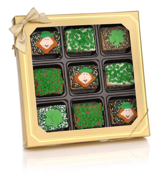 St. Patrick's Day Chocolate Dipped Mini Crizpy- Window Gift Box of 9