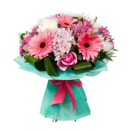 Gerberas, chrysanthemums and roses