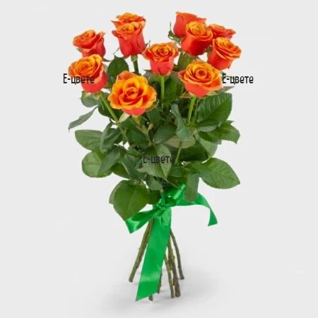 11 orange roses