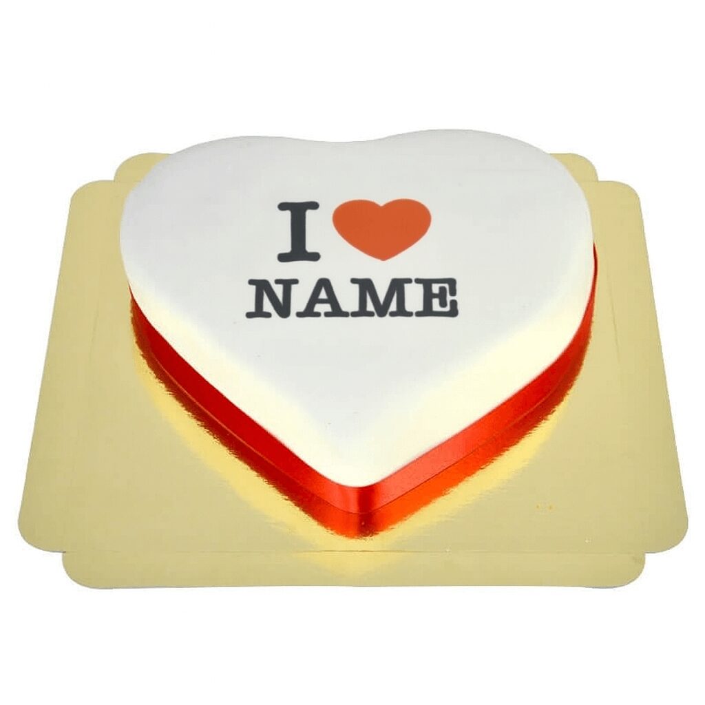 I love the 'Name' heart cake (Medium (25X24 cm (10 pieces)))