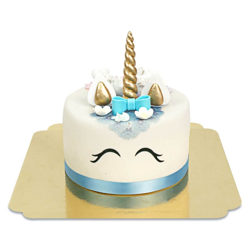 Blue unicorn cake (Small (18 cm(20 bits)))