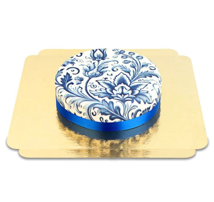 Blue porcelain painted cake (Small (18 cm (6 pieces)))