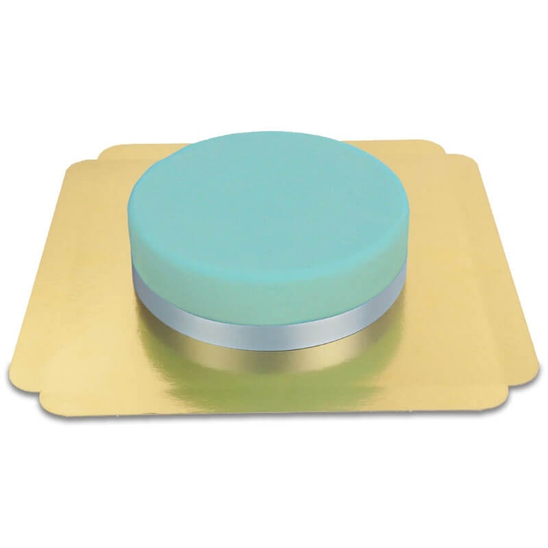 Blue cake with ribbon (Small ((18 cm) 6-8 pieces))