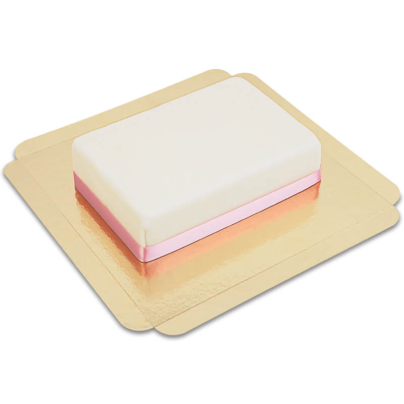Rectangular white cake with tear ribbon (6 bitar)