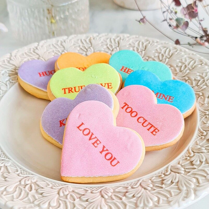 Cake hearts with love motifs (12 pcs)