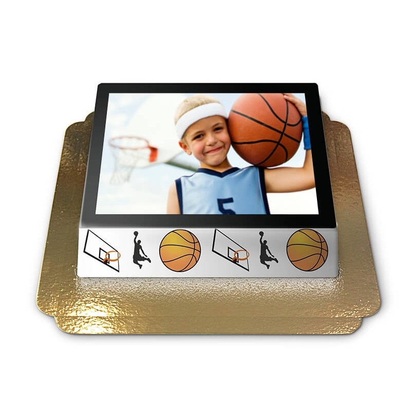 Photo cake with basketballs (Small ((20×14 cm) 6-8 pieces))