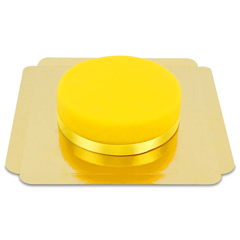 Yellow cake with ribbon (Small (18 cm(6-8 pieces)))