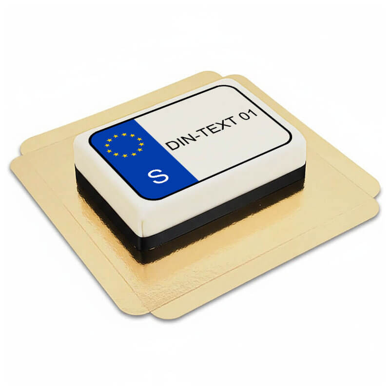 License plate cake Sweden (Small (18cm (6 Pieces)))