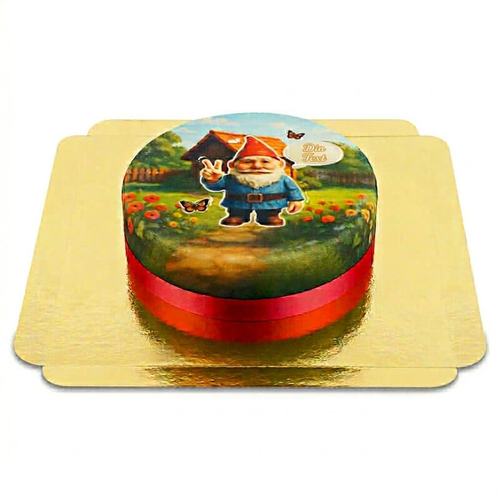 Peace garden gnome cake (Small (18cm (6 Pieces)))