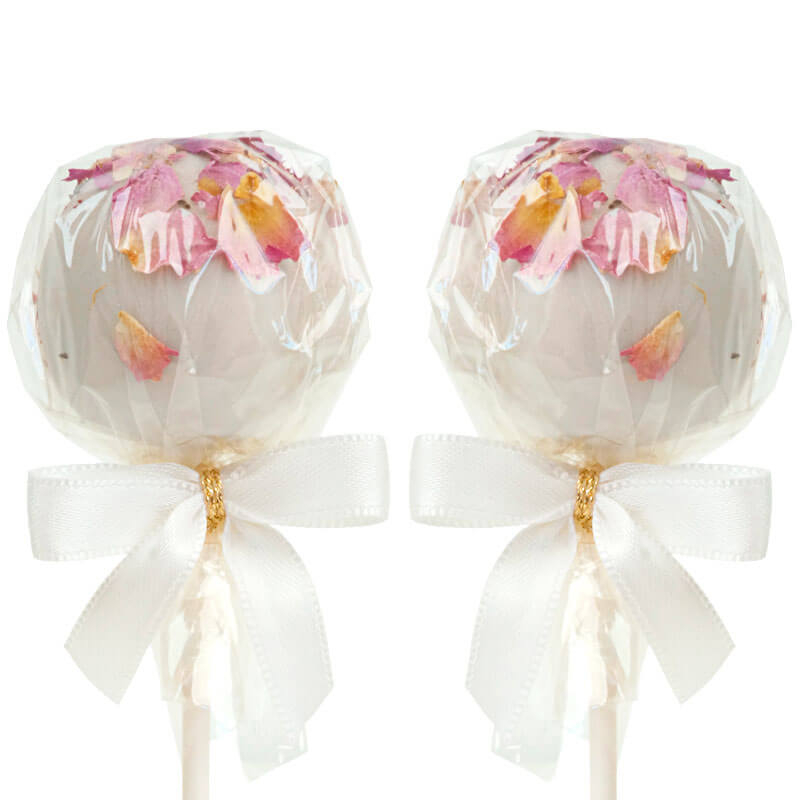 White Cake-Pops with Rose Decoration (12 pcs)