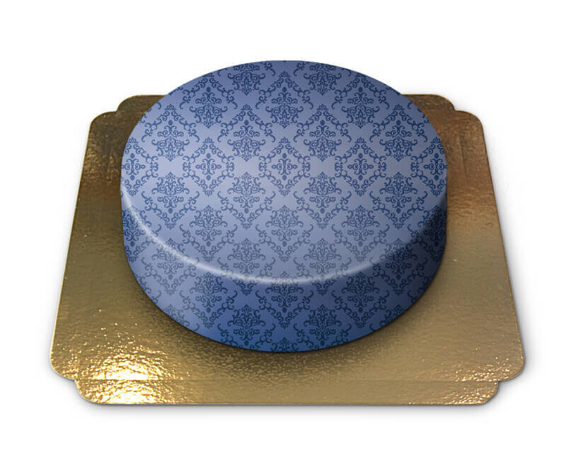 Pattern cake, blue (Small ((18 cm) 6-8 pieces))