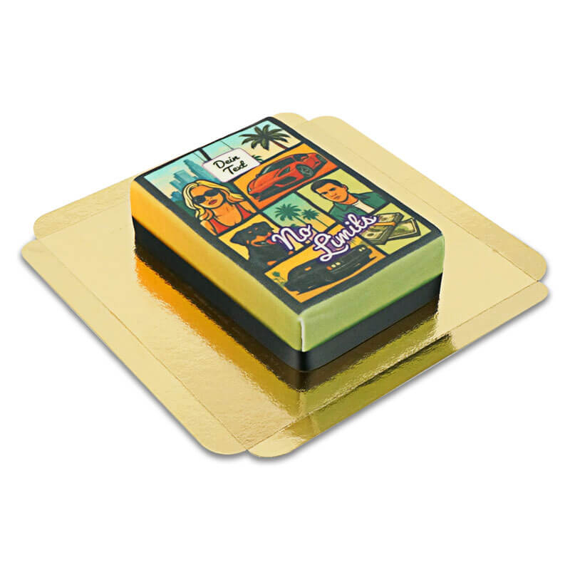 Video game cover cake 'Crime City' (Small (20cm X 14cm (6 Pieces)))