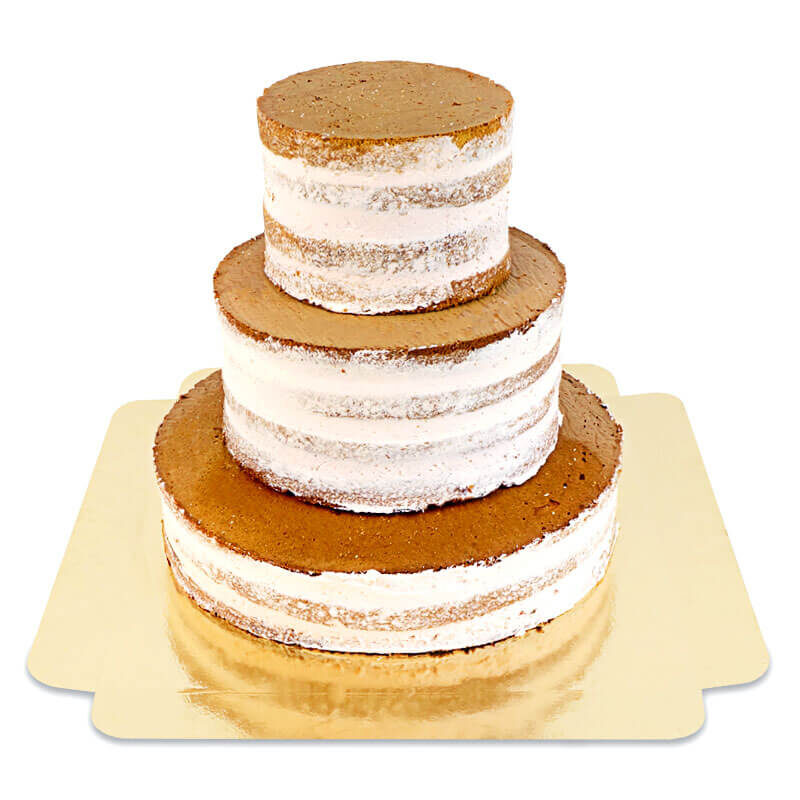 Naked cake vanilla in three layers